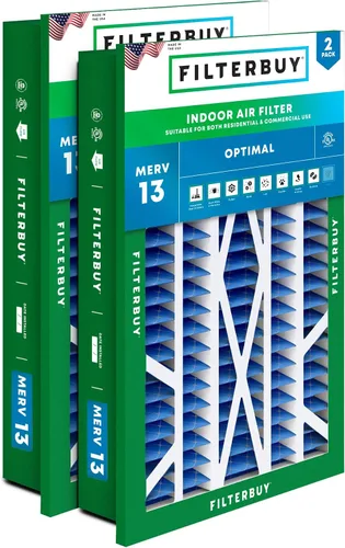Miniatura 44 de Filterbuy Filtro de Aire MERV 13 de 20 x 25 x 5 pulgadas para defensa óptima contra el humo y las alergias (paquete de 2), filtros plisados