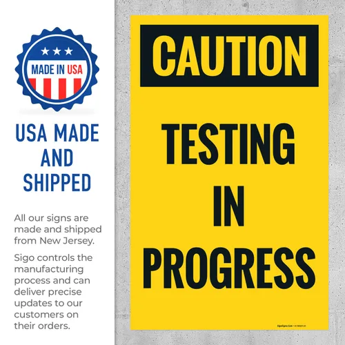Miniatura 4 de Caution Testing in Progress Sidewalk Sign Kit, 10x16 Inches, Replacement Panels (2 Pack) Thick HDPS Plastic, Made in USA by Sigo Signs