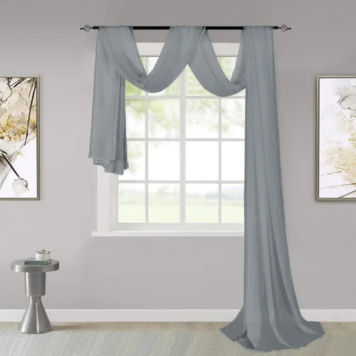 Miniatura 3 de KEQIAOSUOCAI Cortina transparente azul marino para ventana, cenefa de 216 pulgadas de largo, tela transparente para drapear cortinas, para bodas