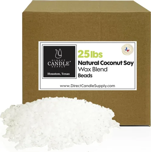 Cuentas de cera de soja de coco para hacer velas, pastillas de cera de soja de coco de 25 libras para hacer velas, mezcla suave para formulación de