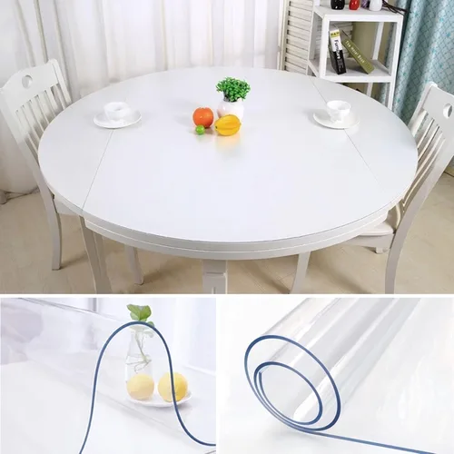 Miniatura 2 de Protector de mesa de PVC transparente redondo de 0.079 in de grosor impermeable transparente de PVC para mesa de comedor o mesa redonda de jardín