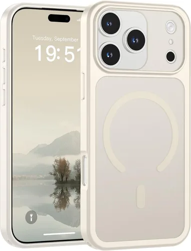 Miniatura 77 de SUPFINE Funda magnética para iPhone 11 Pro Max (compatible con MagSafe) (protección contra caídas de grado militar), delgada, translúcida mate, a