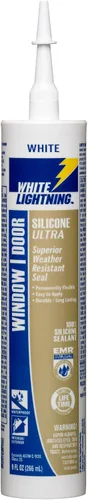 Miniatura 5 de White Lightning W31104510 Sellador de silicona para ventanas y puertas, aluminio, 10 onzas líquidas