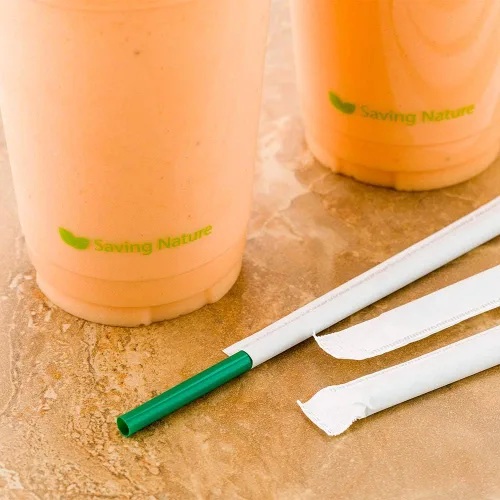 Miniatura 3 de Basic Nature - Pajitas frías de 8.3 pulgadas, 100 pajitas compostables para bebidas, desechables, con certificación BPI, pajitas de plástico verde