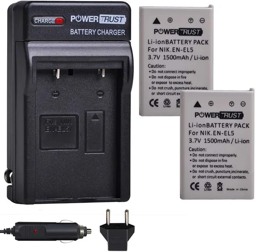 Kit de batería y cargador EN-EL5 ENEL5 para Nikon Coolpix 3700, 4200, 5200, 5900, 7900, P3, P4, P80, P90, P100, P500, P510, P520, P530, P5000, P511