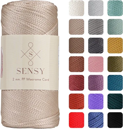 Miniatura 101 de Sensy Premium Cuerda de Poliéster de 2mm 251 Yardas Cuerda de Polipropileno 100% Cordón de Macramé 2mm Cordón para Bolsa de Ganchillo Cuerda