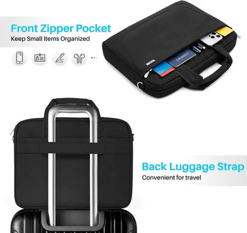 Miniatura 5 de BAFFINA Bolsa de hombro para laptop de 15.6, 16, 17.3 pulgadas, para hombres y mujeres, funda de transporte impermeable para computadora, bolsa
