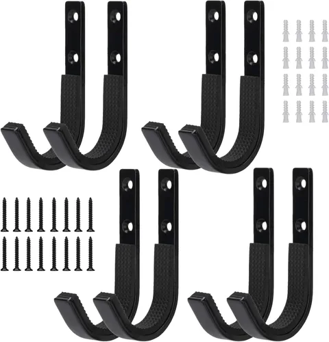 Miniatura 19 de Perchero de almacenamiento para rifles de montaje en pared, ganchos de escopeta horizontales de metal para almacenar escopetas, rifles, arco de tiro
