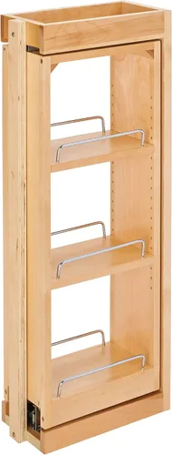 Miniatura 11 de Rev-A-Shelf Organizador de pared extraíble para armario de cocina, organizador de despensa deslizante con cierre suave en varios tamaños, madera