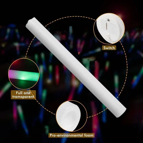 Miniatura 3 de SHQDD 200 PCS Varillas de Espuma LED, Varillas Luminosas a Granel, Varillas de Espuma Luminosas para Bodas con 3 Modos de Parpadeo Colorido