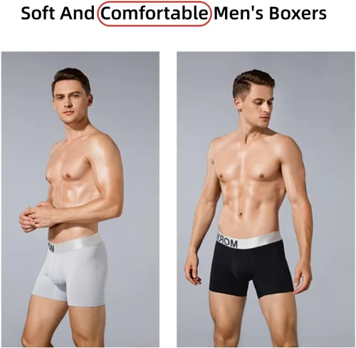 Miniatura 5 de MORNIUNDER Paquete de 3 bóxers de algodón para hombre, suaves, cómodos, frescos, ropa interior que absorben la humedad