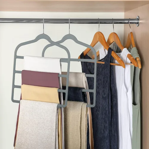 Miniatura 4 de Percha de pantalones de terciopelo que ahorra espacio, antideslizante, percha para pantalones y pantalones cortos, Myfolrena, perchas para jeans