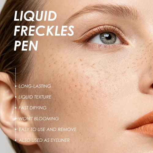 Miniatura 4 de KYDA Maquillaje líquido para pecas, pecas sintéticas resistentes al agua, aspecto natural, para construir, de larga duración, bolígrafo de punto