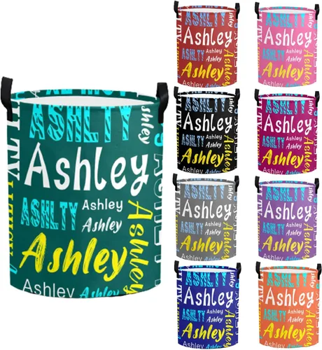 Miniatura 9 de Cesta de lavandería personalizada con nombre, cesta de lavandería plegable con asa para baño, sala de estar, dormitorio Color: 13