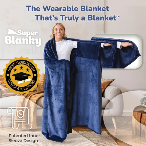 Miniatura 2 de Super Blanky Wearable Blankets for Women and Men, Graduation Day Gift for Her, Fathers Day Gift, Wife Birthday Gifts Ideas Azul Aurora