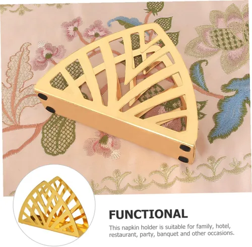 Miniatura 7 de Ciieeo Servilletero de metal dorado con forma geométrica decorativa para mesa de restaurante, práctico soporte de hierro con bordes lisos