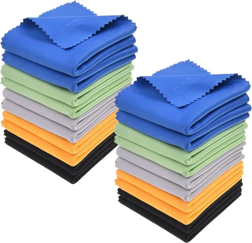 Miniatura 8 de Eco-Fused Paño de limpieza de microfibra, paño de microfibra de 7 x 6 pulgadas, paquete de 6 toallitas de limpieza de lentes azules, paño