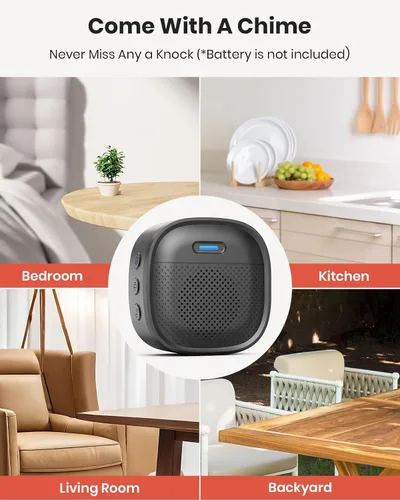 Miniatura 5 de Timbre con cámara de video inalámbrico, timbre de video 3K con timbre, seguridad WiFi 2.4G para exteriores, detección humana, audio de 2 vías