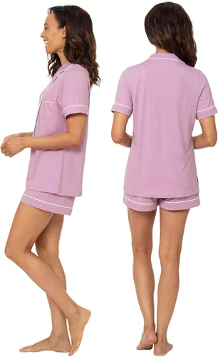 Miniatura 4 de PajamaGram Pijamas para mujer - Conjunto de pijama corto para mujer, 100% algodón