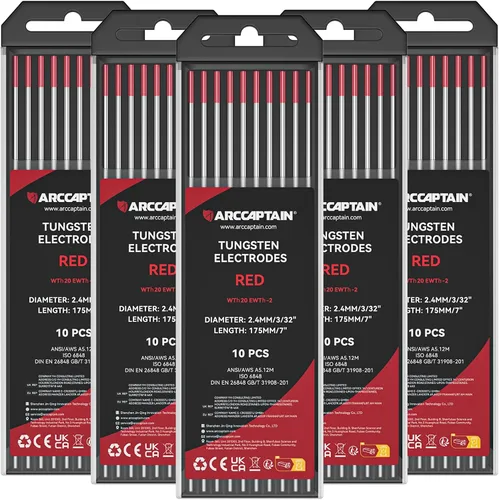 Miniatura 21 de ARCCAPTAIN Electrodo de soldadura TIG de tungsteno, paquete de 10 unidades de 1/16 x 7 pulgadas (dorado, 1.5% lantanado, WL15/EWLa-1.5)