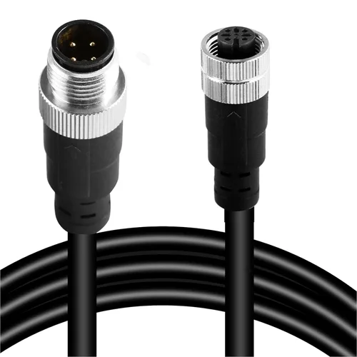 Miniatura 7 de Cable conector macho a hembra M12 de 8 pines – Cable de extensión de sensor impermeable industrial, cable de señal seguro codificado A