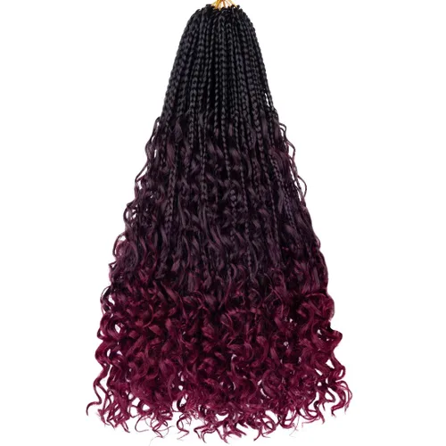 Miniatura 29 de Beverlee Goddess Box - Trenzas de ganchillo de 8 pulgadas, 8 paquetes de trenzas de ganchillo bohemias, extremos rizados, pelo sintético rizado