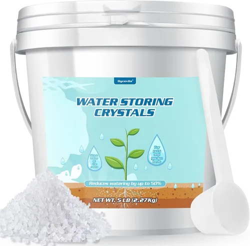 Miniatura 2 de Cristales de almacenamiento de agua de 1 libra para plantas con cuchara, gel de agua que resuelve problemas de riego excesivo y sequía, mantiene