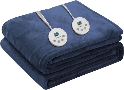 Miniatura 22 de Wapaneus Manta térmica eléctrica con bolsillo para los pies, con 10 niveles de calefacción y 4 ajustes de temporizador, 4 horas de apagado