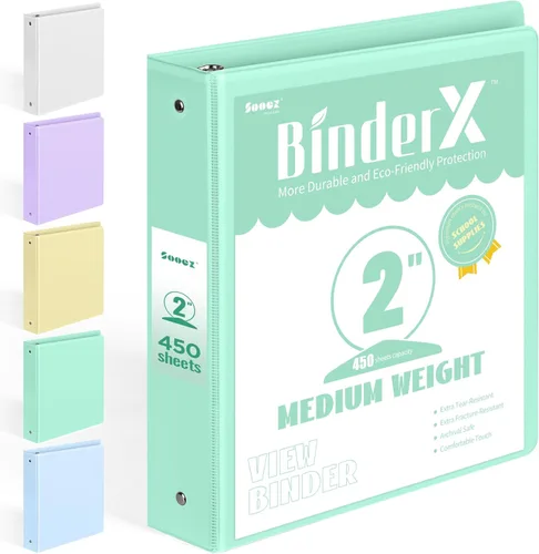 Miniatura 25 de BinderX - Carpeta de 3 anillos redondos extraduradera de 1 pulgada, se adapta a 175 hojas de papel de 8.5 x 11 pulgadas, cubierta personalizable
