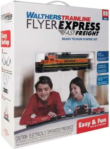 Miniatura 2 de Walthers Trainline HO Scale 1/87 Flyer Express Fast Freight Train Set - Burlington Northern Santa Fe