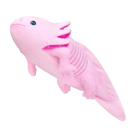FRANKIEZHOU Animal de peluche realista de ajolote rosa de 19 pulgadas, juguete de peluche de ajolote, animales de peluche de San Valentín, peluche