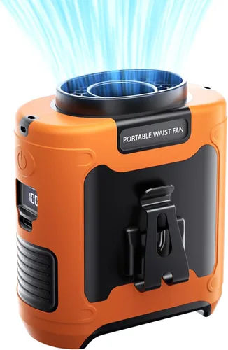 Miniatura 8 de Aristide Ventilador de cintura portátil, ventilador de clip de cintura recargable de 10000 mAh, 16000 RPM con tiempo de trabajo máximo de 24 horas