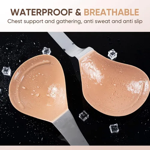 Miniatura 3 de Sujetador adhesivo para pechos grandes, brasier adhesivo, brasier sin costuras para mujer, brasier push up para vestido sin espalda