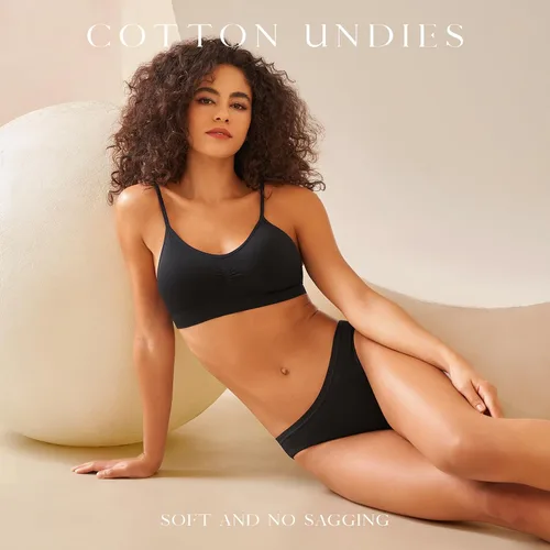Miniatura 2 de SIMIYA Paquete de 710 ropa interior de algodón para mujer, ropa interior elástica hipster, ropa interior transpirable y suave para bikini
