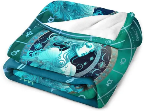 Miniatura 6 de Manta Acuario para Regalos, 40" x 30" Manta Rectangular de Franela del Zodiaco Acogedora, Regalo para Niños Niñas Adolescentes Mujeres Hombres
