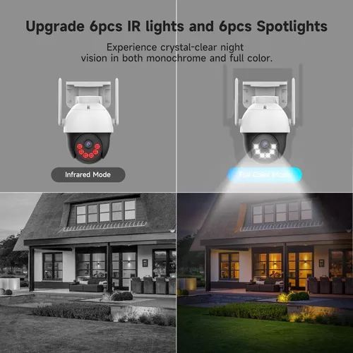 Miniatura 5 de Cámara de seguridad celular 4G LTE inalámbrica para exteriores, sin cámara WiFi con seguimiento automático de inclinación panorámica de 360°, alerta