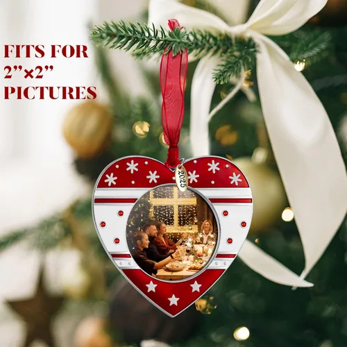 Miniatura 4 de GUOER Marco de Fotos de Adorno para Árbol de Navidad 2025, Regalo Conmemorativo de Vacaciones, Decoración del Hogar, Decoraciones de Navidad