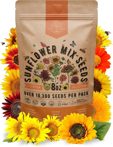Miniatura 17 de Paquete de Semillas de Mezcla de Girasol 4 oz - Más de 5,100 Semillas de Girasol Reliquia No-GMO para Plantar, Flores Anuales en Paquete de Semillas
