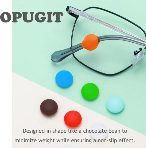 Miniatura 6 de OPUGIT - Ganchos para orejas de gafas, retenedor de punta de sien de silicona antideslizante, retenedor de gafas cómodo para gafas de sol y gafas