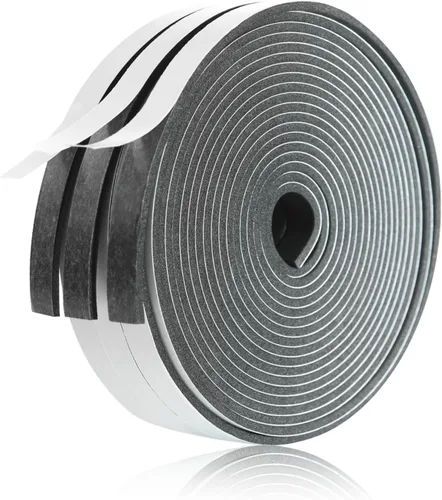 Cinta de Espuma Selladora para Puertas y Ventanas de 1/2 Pulgada de Ancho x 1/8 Pulgada de Grosor 50 Pies Tiras de Aislamiento de Espuma de Alta