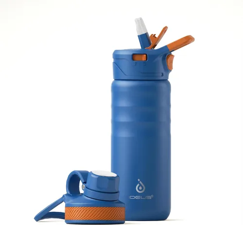 Miniatura 24 de IDEUS Botella de agua aislada de 12 onzas, botella de agua aislada de acero inoxidable para la escuela, botellas aisladas con pajitas a prueba
