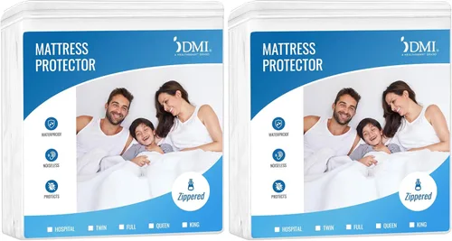 Miniatura 10 de DMI Protector de colchón impermeable individual – Ajustado, funda de colchón silenciosa, suave y transpirable, 39 x 75 x 8 pulgadas, color blanco