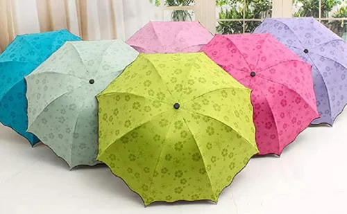 Miniatura 6 de chenwen Sombrillas de lluvia solar con material floreciente plegables y compactos de viaje
