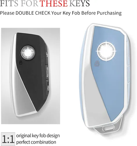 Miniatura 2 de OFFCURVE Funda para llavero con llavero para BMW, compatible con BMW I7 M Sport 2023 X7 i7 xi X1 IX M5 7 Series 735Li 740 4 botones Smart Key Fob