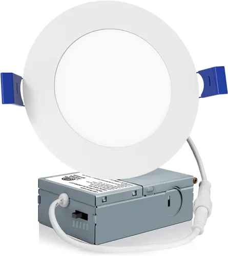 Miniatura 9 de Meconard Paquete de 1 lámpara de techo empotrable LED ultrafina de 6 pulgadas, 3000 K/4000 K/5000 K seleccionable, regulable de 12 W = 110 W, 1050