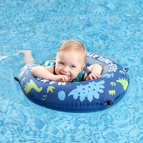 Miniatura 6 de Mambobaby Float - Flotador de natación para bebé autoinflable con toldo, flotador de piscina plegable comprimible para bebé, material suave Edición