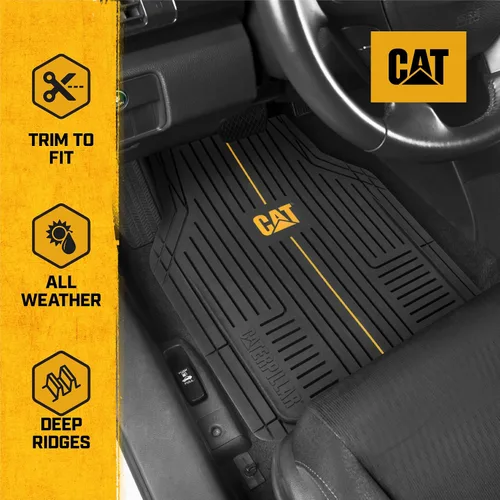 Miniatura 2 de CAT® Signature™ - Alfombrillas resistentes de 3 piezas para todo tipo de clima para automóviles, camiones y SUV, juego completo de alfombrillas