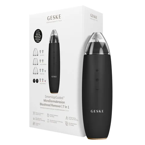 GESKE SmartAppGuided™ MicroDermabrasion Blackhead Remover | 7 en 1 | Removedor de puntos negros | Limpiador eléctrico de poros | Innovadora taza de