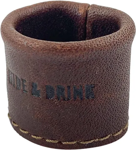 Miniatura 4 de Hide & Drink, Dedal de anillo de cuero (2 unidades) Protector de dedos, hecho a mano de cuero de grano completo, color marrón bourbon
