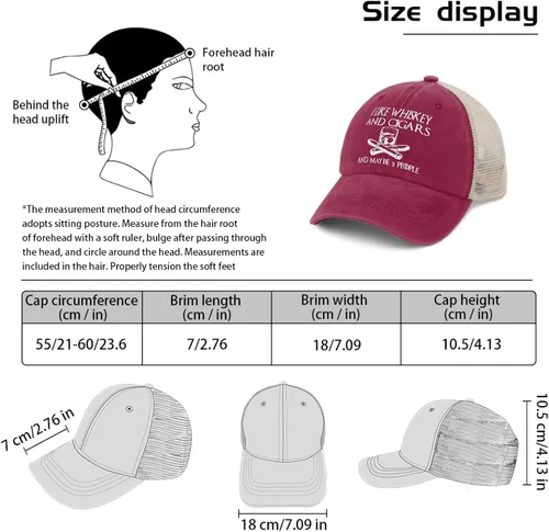 Miniatura 41 de Philysonic Funny Hat I Like Whisky and Cigars and Maybe 3 People Sombreros para Hombres Gorras de Béisbol Gorras Ajustables